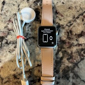 Apple Smartwatch with light pink band